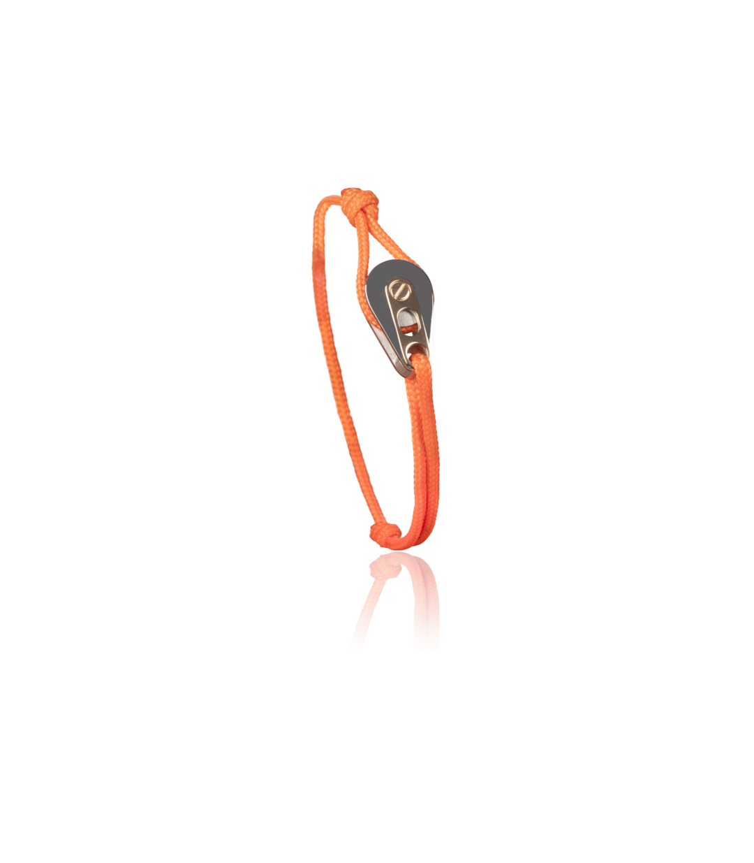 Bracelet Poulie Acier / PVD Or Rose, Cordon Orange - Bijoux - Latitude 46 - Les Champs d'Or