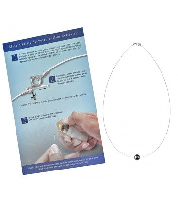 Collier Enfant Nylon Fermoir Argent + 1 Perle De Tahiti Ronde 7 Mm Qualite A 0,25 Gr - Collier - Négoce îles - Les Champs d'Or