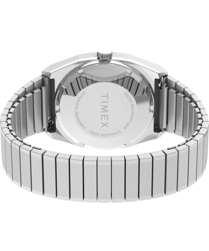 Timex E-Line 1983 blanc - angle E