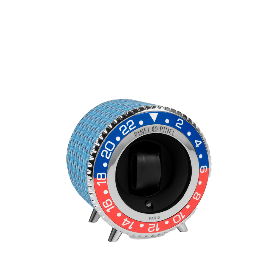 Twin GMT Blue&Red/Silver Toile Azur - Pinel & Pinel - Les Champs d'Or