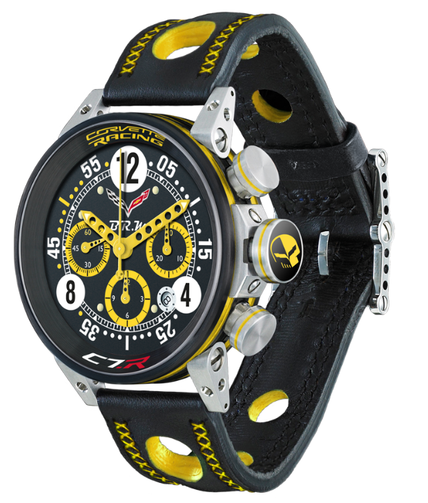 Montre V12 Corvette 01 Edition Limitée de 100 pièces Lunette Noire Racing C7.R -  B.R.M - Les Champs d'Or