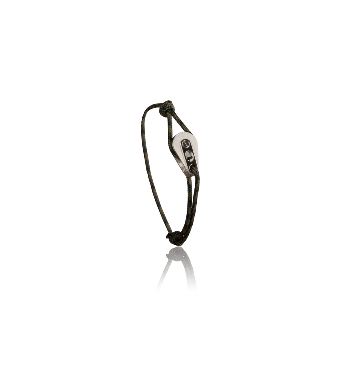 Bracelet Poulie Acier Brossé, Camo Kaki Foncé - Bijoux - Latitude 46 - Les Champs d'Or