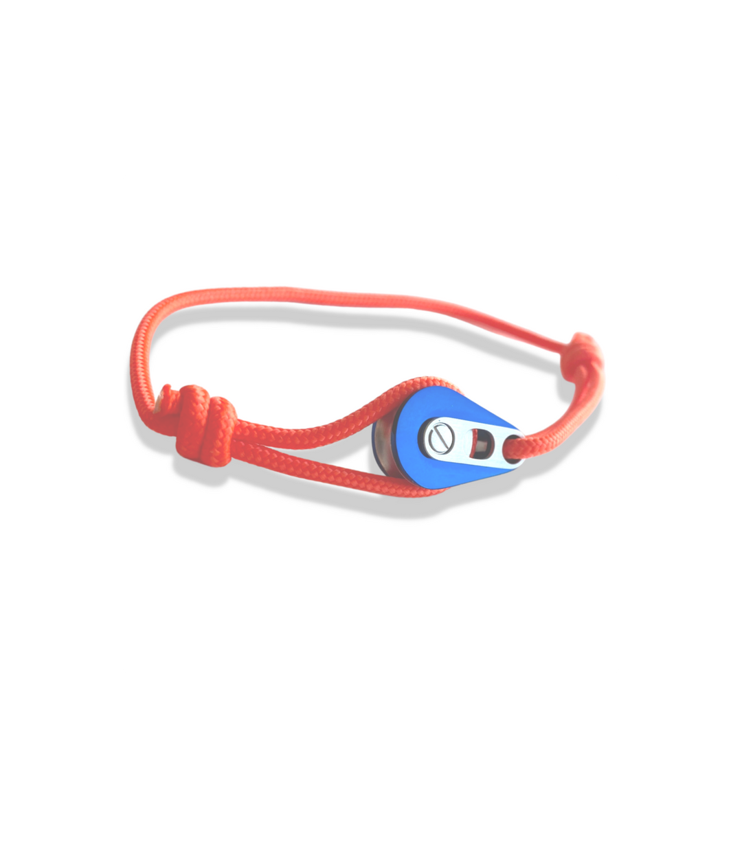 Bracelet Poulie PVD Bleu / Acier, Cordon Orange - Bijoux - Latitude 46 - Les Champs d'Or